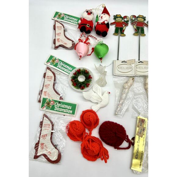 Junk Drawer Lot Of Vtg Christmas Décor Decorations Ornaments Santa Bells Crafts - Picture 3 of 12